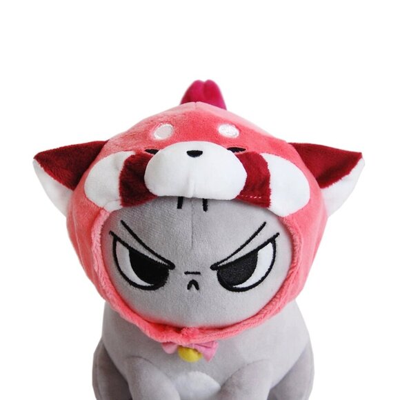 Angry Cat Plush - Fuzzy Black Void - with Red Panda Hat that Fits Real Cats! - Picture 7 of 13